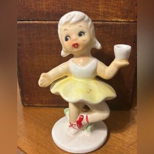Charming Ceramic Ballerina Figurine - Vintage Empress Japan 3.5 inches tall.